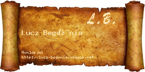 Lucz Begónia névjegykártya